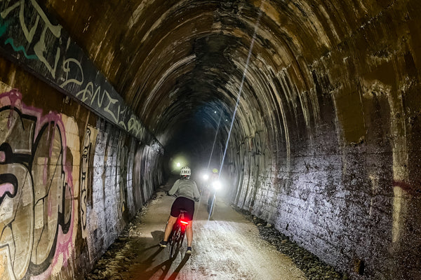 E Bikes in Burringbar Tunnel - Ebike hire on Northern Rivers Rail Trail