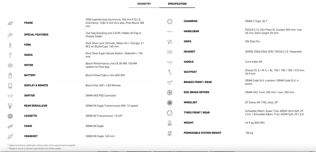 FOCUS 2026 JAM² 6.0 BOSCH gen5 100Nm