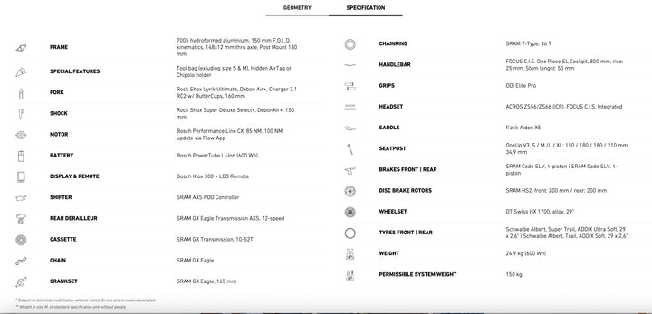 FOCUS 2026 JAM² 6.0 BOSCH gen5 100Nm
